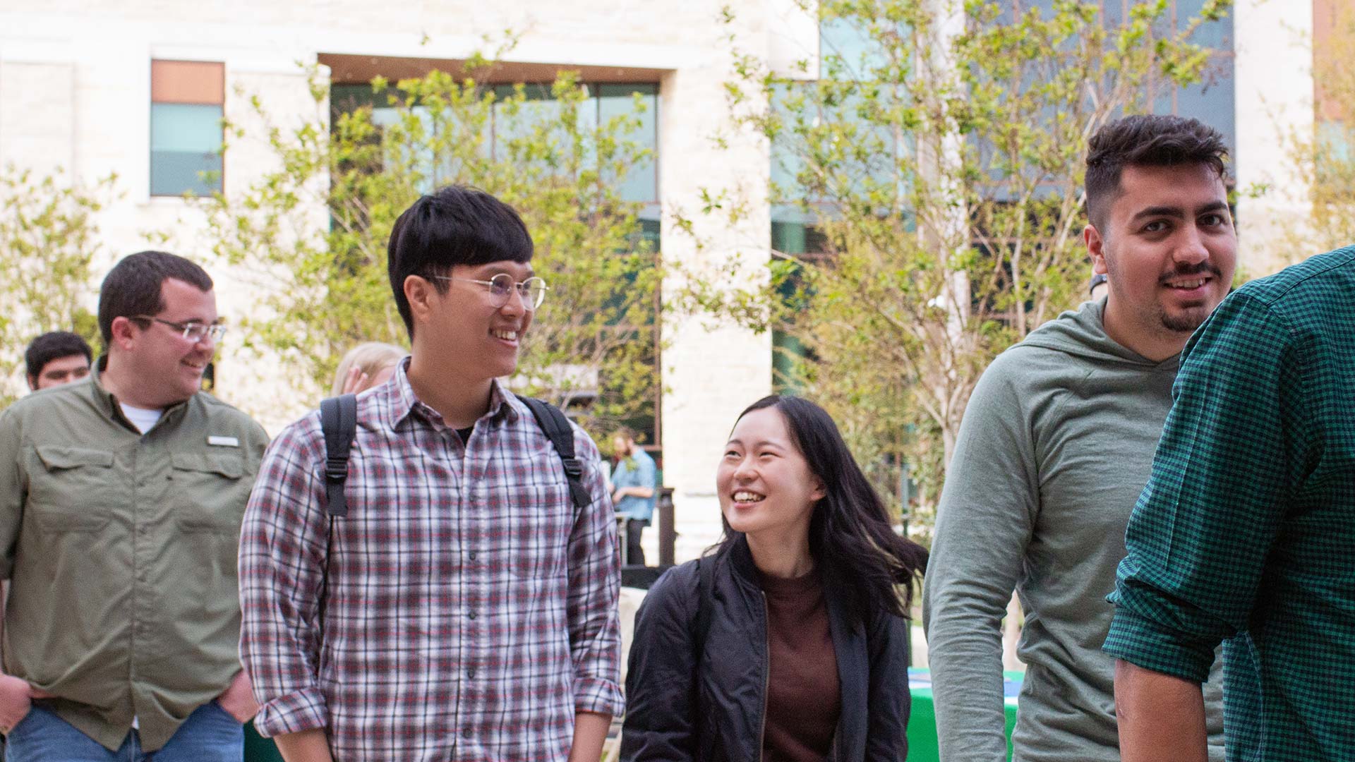 Photo of group touring UHCL Campus