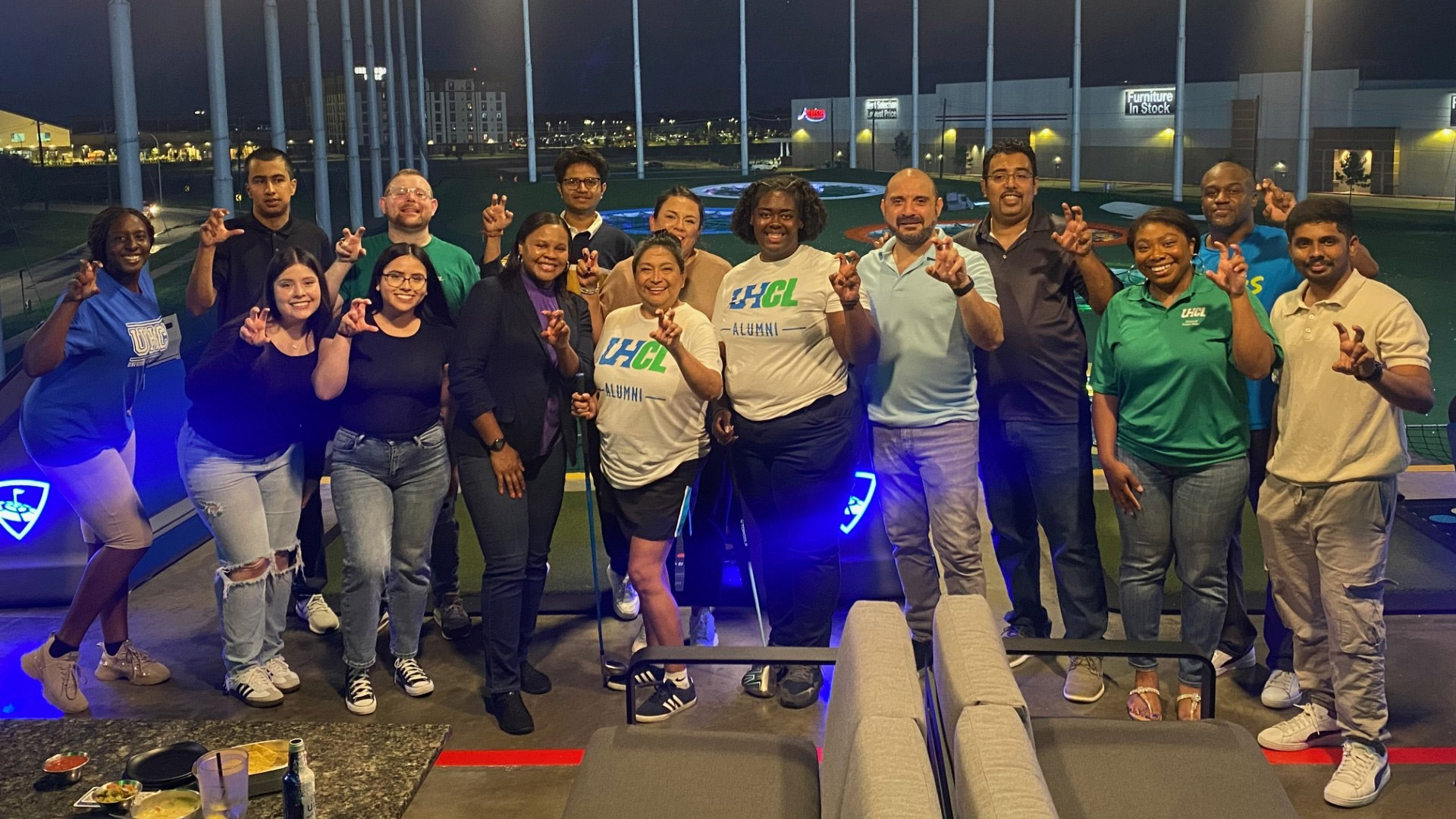 Photo of Hawk Mentorship Program participants at Top Golf 2025