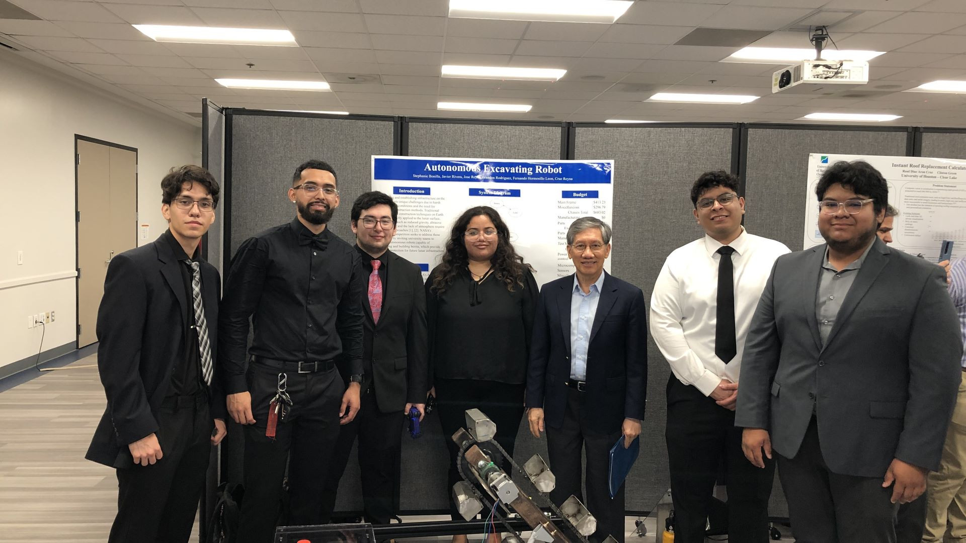 Photo of 2025 UHCL Lunabotics Team at the Senior Projects Presentation