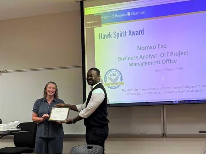 Nomso Receives Hawk Spirit Award