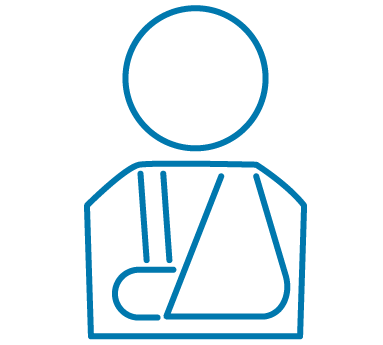 Icon showing a person in a sling