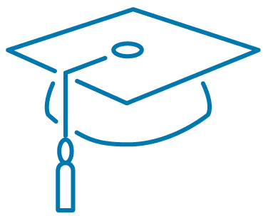 Icon showing graduation cap