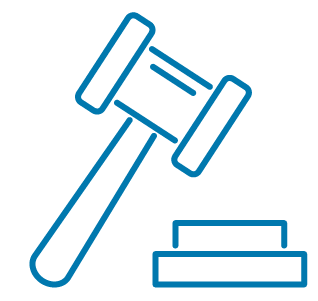 Icon showing a gavel