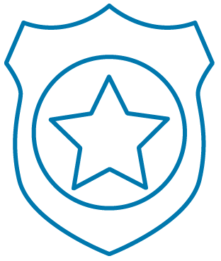 Icon showing police badge